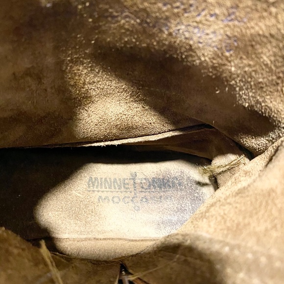 Minnetonka Double Fringe Suede Moccasin Booties - Picture 9 of 12